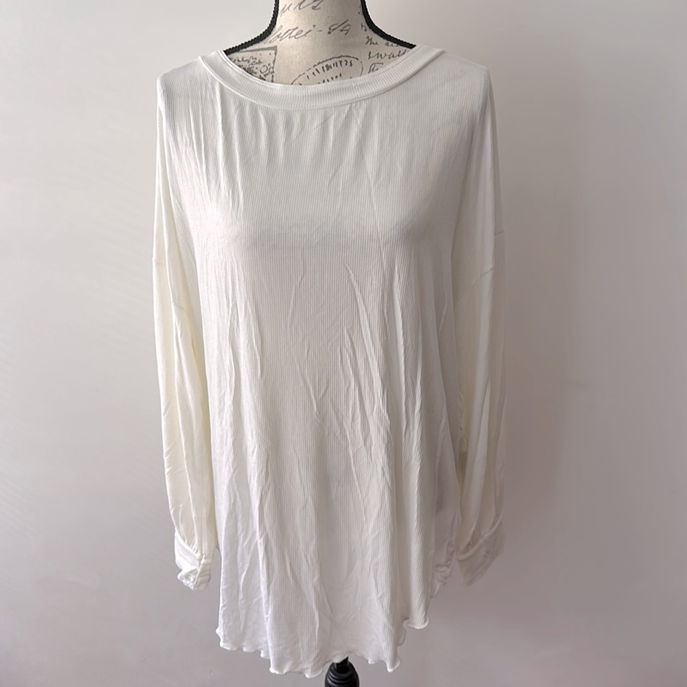 NWOT - Free People - Plunge Back White Tunic - L